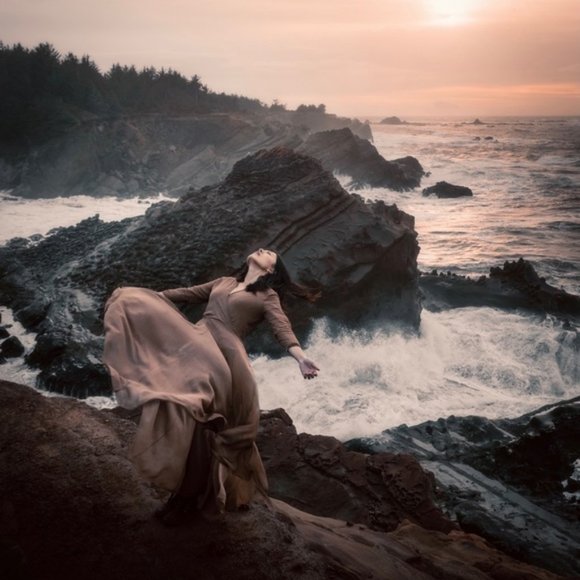 Vintage 1940s Pleated Draped Sheer Wrap Maxi Dress Long Fit & Flare Full Length - Picture 9 of 9